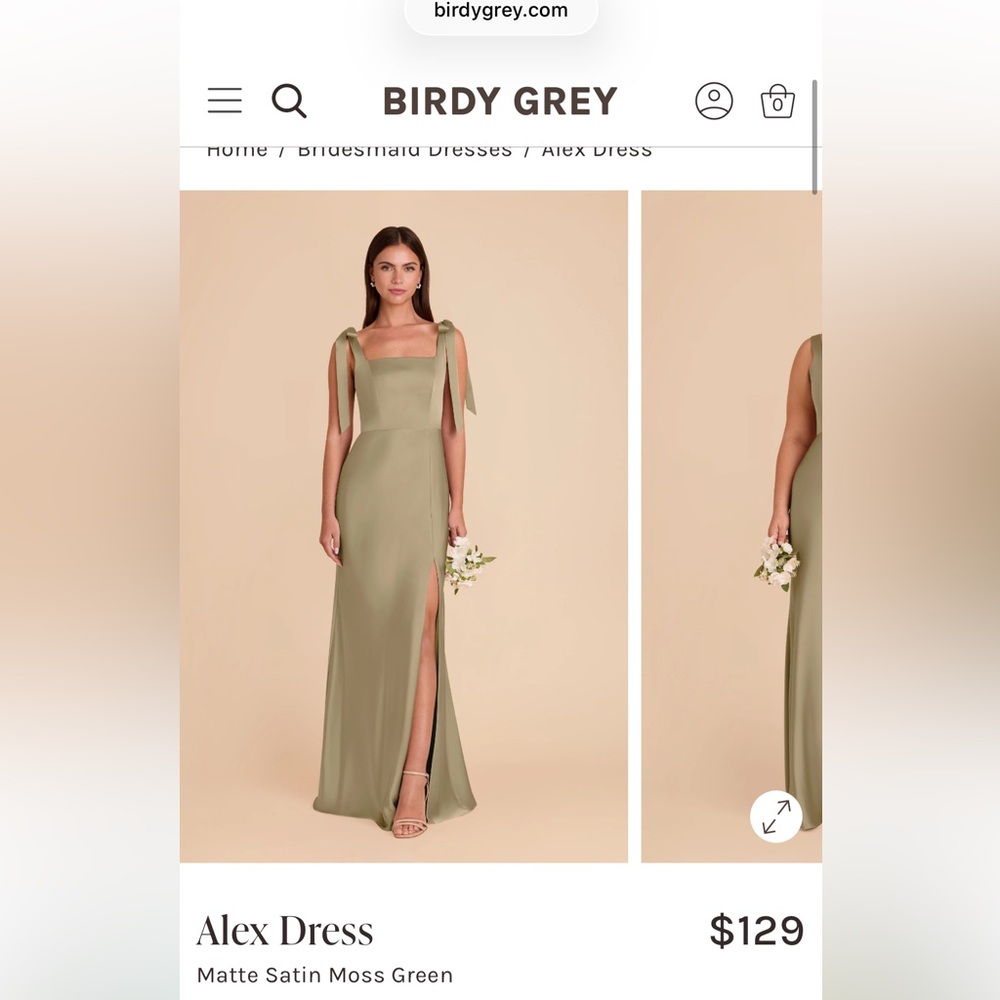 Birdy Grey Alex | Moss Green Matte Satin Dress